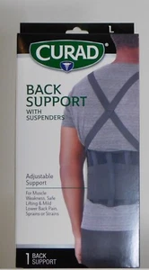 Curad Back Support with Removal Side Pull Elastic Suspenders Low Profile Size L - Picture 1 of 1