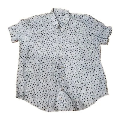 Jared Lang Colorful Novelty Button Shirt Men's XXL blue Beach Print Euc - Image 1 of 4