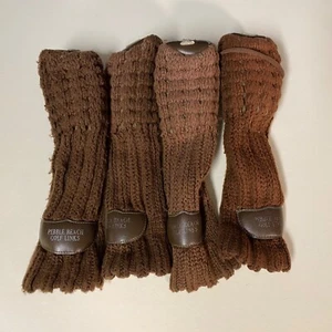 Juego de 4 cubiertas de palos de golf vintage de punto marrón con eslabones de playa de guijarros de 11" de largo - Imagen 1 de 12