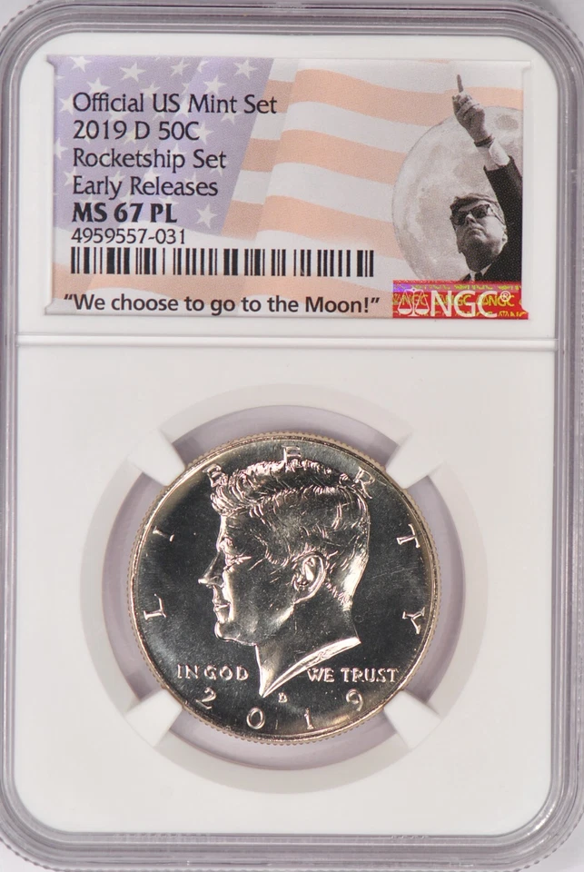 2019 D Kennedy Half Dollar NGC MS 67 PL Proof Like Coin 50C - Image 1 of 2