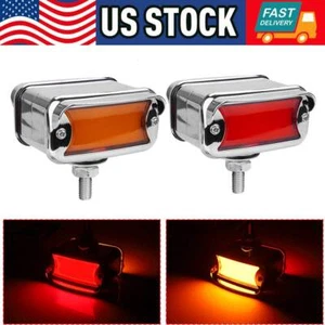 2X Luces LED de doble cara rojo ámbar para remolque guardabarros marcador lateral freno señal de giro - Imagen 1 de 11
