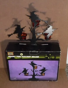 Totally Ghoul Spooky Tree Teelichthalter 3x fliegende Hexen auf Besen Kerzen - Bild 1 von 6