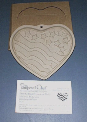 PAMPERED CHEF ~Patriotic Heart~ Stars & Stripes Clay Mold #2934 NEW in Box! - Image 1 of 2