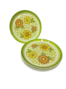 Vintage Misaka Playmates Plus Retro Twice as Nice Floral Dinner Plates Set of 5 - Picture 1 of 8