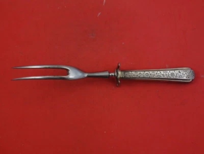 Tenedor para tallar carne de plata esterlina brocado antiguo de 8 1/2" cubiertos vintage Foto 1 de 2