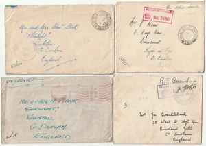 1939/42 WW2 x 4 COVERS CENSOR MAIL FPO & OFFICIAL FREE TO DURHAM COUNTY UK - Picture 1 of 3