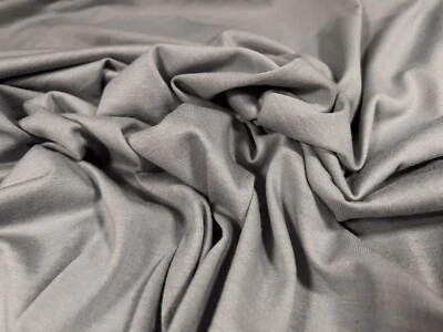 Cotton Single Jersey Fabric, Per Metre - Plain - Grey - Image 1 of 3