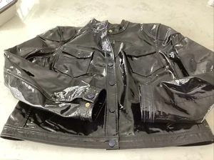 Rare Ralph Lauren Black Label Prototype Shiny Pleather Jacket 6 Snaps Front - Picture 1 of 8