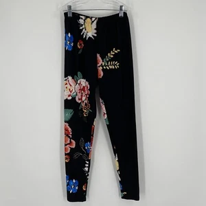 Agnes & Dora Women’s Black Large Floral Leggings Size Small / Medium  - Picture 1 of 3