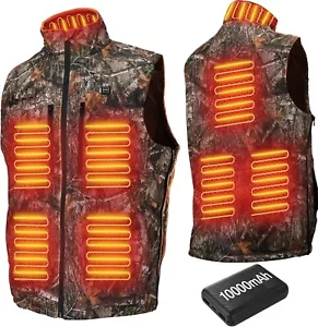 GVDV Heated Hunting Vest for Men with Battery Pack, Size Adjustable Camo Heated - Picture 1 of 7