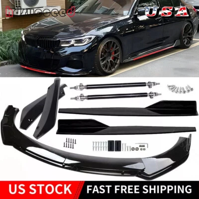 Gloss Black For BMW 328i 330i 330iFront Bumper Lip Spoiler Splitter Side Skirt - Image 1 of 4
