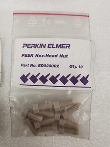 Perkin Elmer ED020002 PEEK Hex-Head Nut PK/10 / GC HPLC Chromatography Fitting - Picture 1 of 3