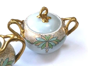 Limoges P+P La Seynie Creamer & Sugar Light Blue Heavy Gold Gilt - Picture 1 of 11