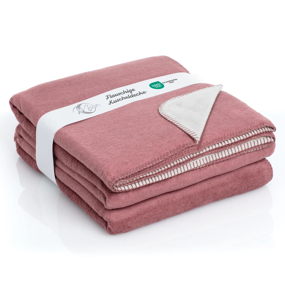 Kuscheldecke 150x200 cm Wohndecke Baumwollmix Doubleface geketteter Rand Moon - Bild 1 von 1