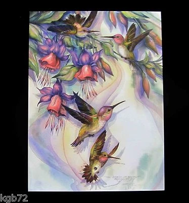 Leanin Tree Thank You Hummingbird Flowers Greeting Card Multi Color R295 - Image 1 of 2