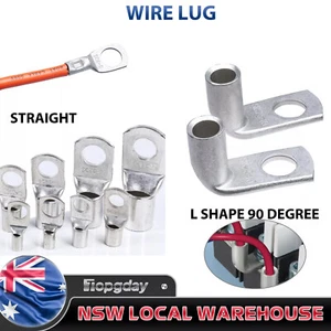 4WD Battery Cable Lugs Eyelets Ring L Shape or Straight Terminals Anti-corrosion - Picture 1 of 17