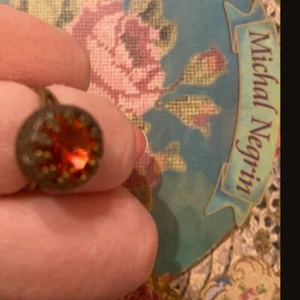 Michal Negrin Ring orange Krone Swarovski Kristall verstellbar - Bild 1 von 1