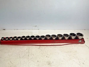 Matco Tools 16 pc 1/2" Drive 6 Pt SAE Impact Socket Set with Tray (3/8 - 1-5/16) - Picture 1 of 17