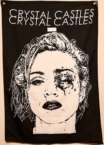RARE Official Crystal Castles Wall Flag Poster Tapestry Tour Shirt Alice Glass - Picture 1 of 2
