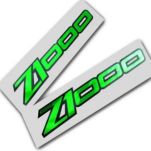 Z1000 green chrome on black stickers decals Z1000 graphics x 2 - Picture 1 of 3
