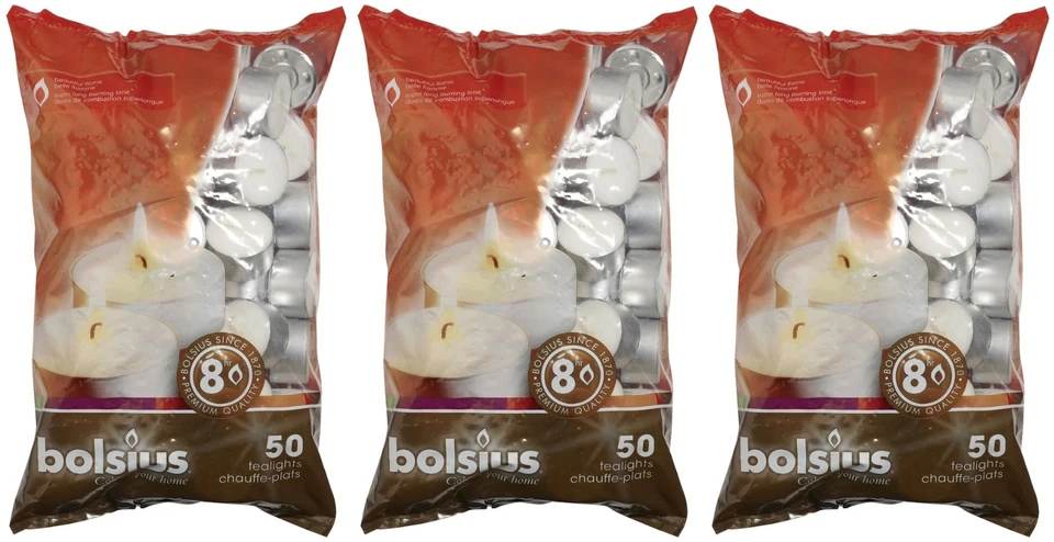 150 velas de luz verde azulada sin aroma Bolsius - hasta 8 horas de tiempo de combustión - blancas Foto 1 de 1