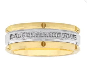 Brilliance Fine Jewelry Tungsten Genuine Diamond 1/10 CTTW Wedding Band Size 10 - Picture 1 of 3