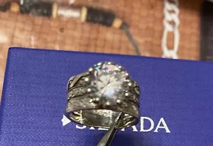 Silpada Bristol CZ Textured Ring in Sterling silver Size 7 Or 7.5 - Picture 1 of 12