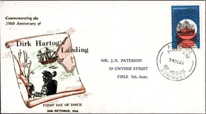 Australia 1966 Dirk Hartog 350º año 4c sello dirigido sin marca FDC, en muy buena condición - Imagen 1 de 1
