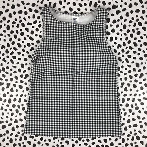 Lands End schwarz weiß Gingham hochgeschlossen Tankini Reg. 8 BADEOBERTEIL 513786 - Bild 1 von 3
