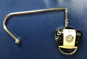 Supporto borsa portatile da tavolo gancio girevole borsa smaltata borsa strass - Foto 1 di 6
