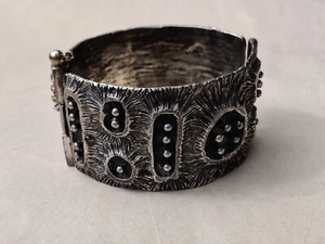 Vintage Guy Gilles Vidal Modernist Brutalist Moon Craters Sculptured Bracelet - Picture 1 of 18