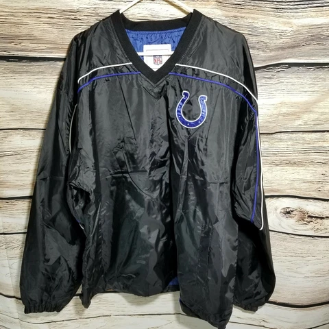 Indianapolis Colts Mens Size XL Pullover Jacket Black Nylon Cover