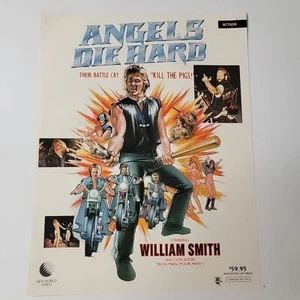 ANGELS DIE HARD Biker Gang Movie 1985 VHS VIDEO PROMO AD SLICK FLYER POSTER - Picture 1 of 4