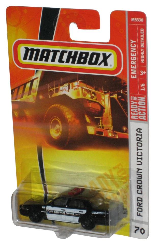 Matchbox Emergenza 1/6 (2007) Ford Crown Victoria Nera Auto Giocattolo #70 - Immagine 1 di 1