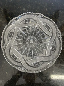 Large Vintage Cut Glass Crystal Bowl – 28cm Starburst Hobstar Design – 2.5kg - Picture 1 of 16