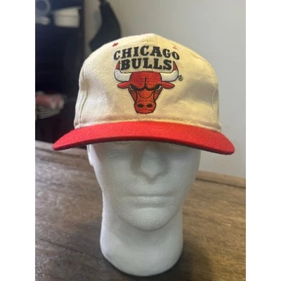 Boné/chapéu vintage anos 90 Starter Chicago Bulls The Natural 100% lã SnapBack branco/vermelho  - Imagem 1 de 4