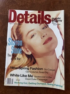 DETAILS MAGAZINE April 1992 SHARON STONE Public Enemy Vintage Ads 90s Fashion - Picture 1 of 24