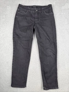 White House Black Market Skinny Crop Jeans Women 4 Black Denim Stretch Casual - Picture 1 of 16