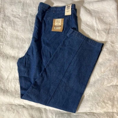 Pantalones de mezclilla Haggar Work To Weekend delanteros lisos para hombre talla 46x34 nuevos con etiquetas Foto 1 de 4