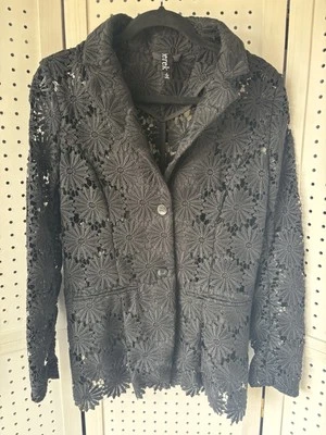 Berek Black Daisy Lace Blazer Jacket Floral Lace Size Small Women's - Image 1 of 4