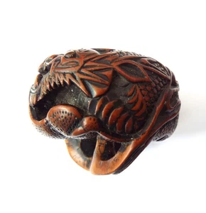 antique late Edo Period wooden Japanese netsuke - Picture 1 of 9