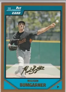 MADISON BUMGARNER 2007 Bowman 1st ROOKIE CARD San Francisco Giant GOLD INSERT RC - Picture 1 of 2