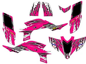 2003-2013 (modelo de carburador de marco de acero) YFZ 450 SHREDDER Pink Senge Kit de gráficos - Imagen 1 de 7