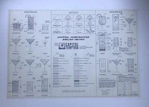 Vintage Capitol Temptrol Corp. Ad Poster Cocktail Construction Chart 22 x 15 in - Picture 1 of 4