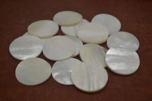 12 PCS ROUND MOTHER OF PEARL SHELL BLANK DISC PENDANTS 30MM - Picture 1 of 1