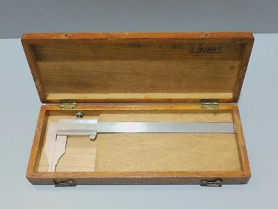 -BOITE BOIS avec PIED A COULISSE ANCIEN INOXYDABLE Métric 20°C gravé VANAVAL  D - Photo 1/4