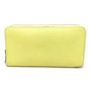 Portafoglio HERMES Silk-In Azap lungo con cerniera giallo Epsom/seta - Foto 1 di 9
