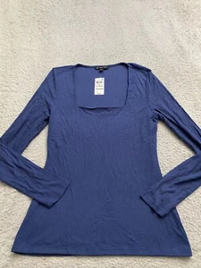 International Concepts Women Long Sleeve Square Neck T-Shirt Gray-Blue Size XL - Picture 1 of 9