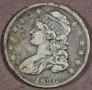 1836 Half Dollar EF Raw Coin - Picture 1 of 2