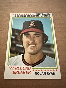 1978 Topps #6 Nolan Ryan 77 Record Breaker California Angels NMT MINT HOF Star